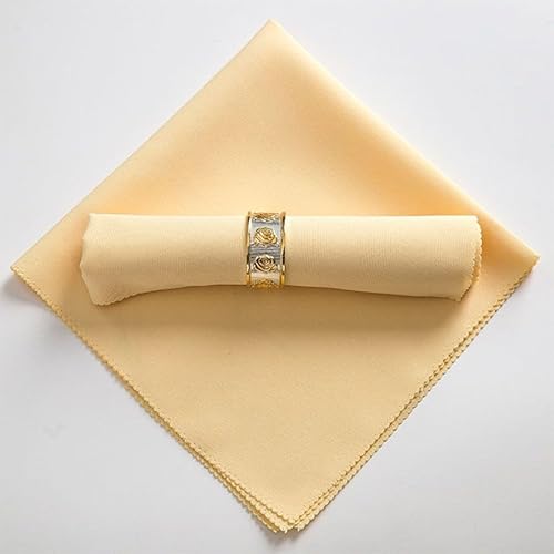 Stoffservietten, 8er Pack weiche Stoffservietten Beige Gelb Servietten 48x48cm Serviette Tischdekoration Tischservietten Wiederverwendbare für Hochzeitsszene, Geburtstagsfeier Weihnachten von SYSUII