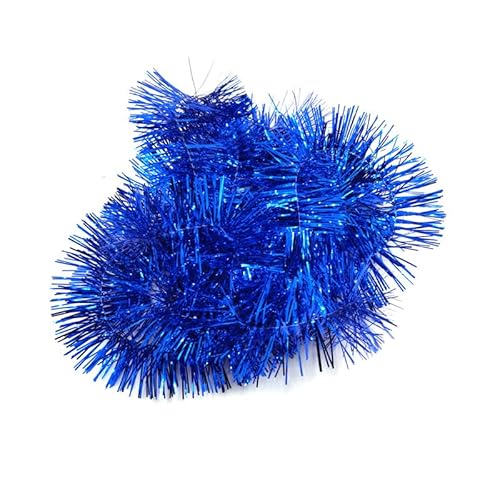 Weihnachtsbaum Girlande,12 PCS Weihnachtsbaum Lametta Girlande Flauschigen Weihnachtsdeko Weihnachtsband Hängende Dekoration Glänzend Weihnachtsbaum Ornamente Weihnachtsgirlanden Baumschmuck-Blau von SYSUII