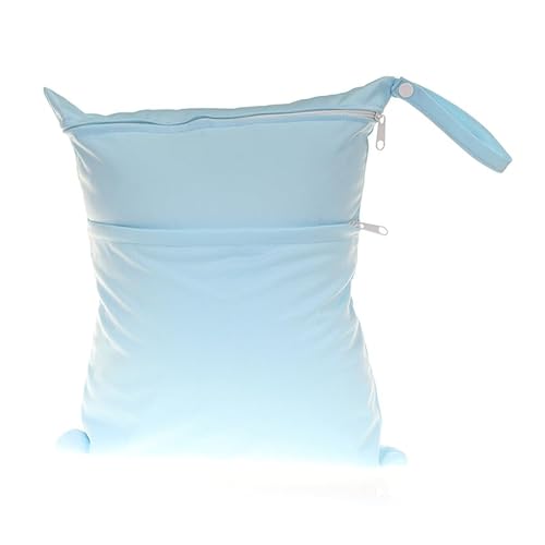 wasserdichte Stofftaschen,Windeltaschen Nasstaschen Waschbar Wetbag Organiser Wiederverwendbare Organiser Beutel mit Reißverschluss für Kleinkind Windeln Reisen Gym Strand Pool,Himmelblau 30 * 36cm von SYSUII