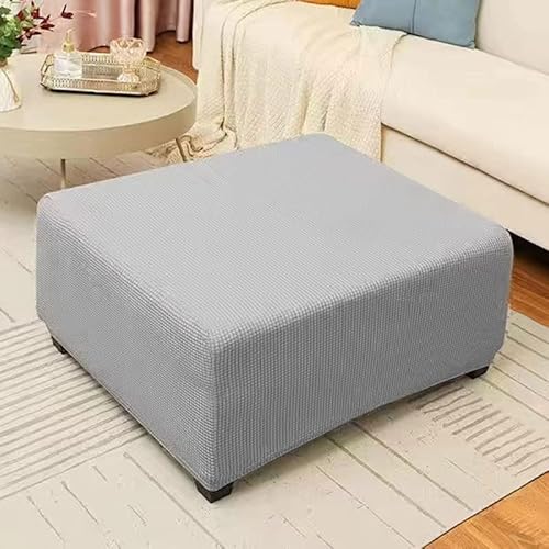 Hocker Ottomane Bezug Elastisch Bezug Für Fußhocker Sitzhocker Husse Für Sofa Fußbank Jacquard Überzug Für Rechteckiger Hocker Fußschemel Fußstütze Schonbezug Sofabezug (Color : C, Size : 3#) von SYT-MD