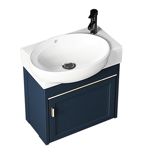 Badmöbel Set Mit Waschbecken Kleines Waschbecken Mit Unterschrank Ecke Badezimmer Waschtisch Waschbecken Kombination Für Kleinen Raum, Wand Montiertes Waschbecken, Badezimmerschrank Mit Wasserhahn Und von GFMODE