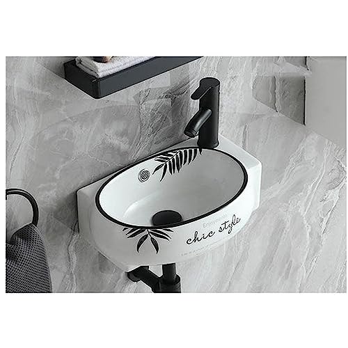Mini Waschbecken Klein Waschbecken Gäste Wc Porzellan Keramik Eckwaschbecken Wandhalterung Waschbecken Ovales Badezimmer Gefäß Waschbecken Weißes Gefäß Waschbecken Waschtisch Mit Überlauf (heißer Und von SYUFRE