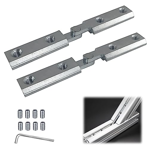 2 Stück Aluprofil Beliebige Winkelverbinder, Aluprofil 30x30 nut M6 Verbinder, Aluminiumprofil Streckenverbinder, mit 1 Schraubenschlüssel + 6 Schrauben (3030 nut M6) von SYULCR