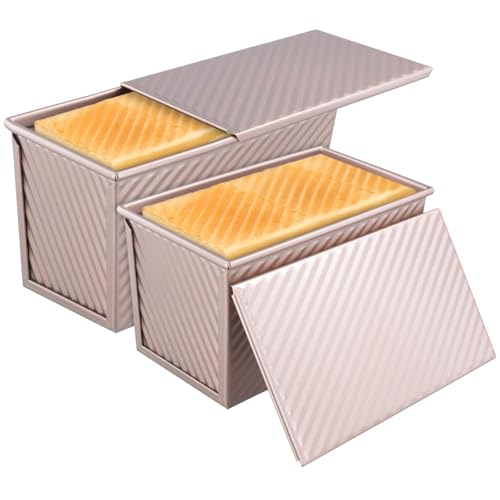 SYUTBOU 2er Set Brotbackform mit Deckel, Toastbrot Backform, Klein Brot Kastenform Brotbackformen zum Backen für Toast Kuchen, 19 x 9,5 x 8 cm, 21 x 12 x 11 cm SYUTBOU 2er Set Brotbackform mit Deckel, Toastbrot Backform, Klein Brot Kastenform Brotbackformen zum Backen für Toast Kuchen, 19 x 9,5 x 8 cm, 21 x 12 x 11 cm von SYUTBOU