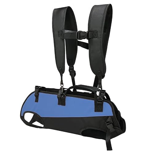 Dog Lift Harness, Adjustable Horizontal Dog Backpack, Hundegeschirr zum Heben, Hundetrage für ältere Hunde, Gelenkverletzungen, Arthritis, Größe (Blue,M) von SYWLKJ