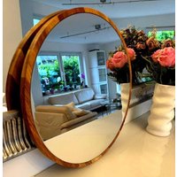 Spiegel Rund Badezimmerspiegel Flurspiegel Wandspiegel Wohnzimmer Eiche Durchmesser 40cm von SYWOOD2027