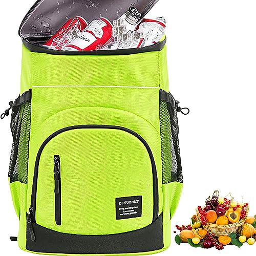 SYXLS Kühlrucksack Picknicktasche Cooler Rucksack 30L Wasserdicht Cooler Rucksack Groß Isoliert Kühlrucksack 30L Camping Outdoor Reise Grill Wandern Heiße Mittagessen Tasche Schwarz Grau (Grün) von SYXLS