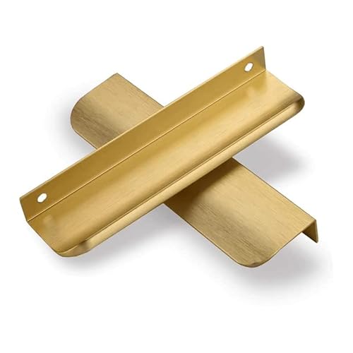 SYZOW 10 Stück 160mm Gold Möbelgriffe Schrankgriffe Aluminium,Modernes Küchengriffe Geschwungener Türgriff Verdeckter Schubladengriff Griffe für Kleiderschrank von SYZOW