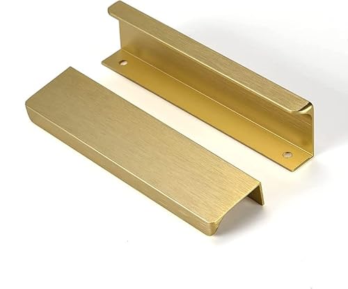 SYZOW 6 Stück Gold Schrankgriffe Versteckt Modernes Möbelgriffe, für Schlafzimmer Küche Kleiderschrank Bohrlochabstand 128mm von SYZOW