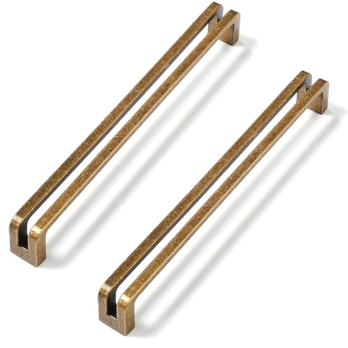 SYZOW 6 Stück Möbelgriffe Antik Messing Schrankgriffe Küchengriffe 192mm Lochabstand Schubladen Griffe Vintage Möbelgriff von SYZOW