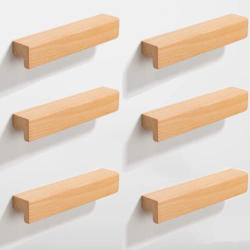 SYZOW 6 Stück Möbelgriffe Holz, Schrankgriffe, Lochabstand 96mm Holz Griffe Möbel SYZOW 6 Stück Möbelgriffe Holz, Schrankgriffe, Lochabstand 96mm Holz Griffe Möbel von SYZOW