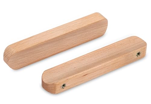 SYZOW 6 Stück Möbelgriffe Holz,Holzgriffe mit Schrauben,Schrankgriffe Holz,Lochabstand 96 mm (Hölzerne) von SYZOW