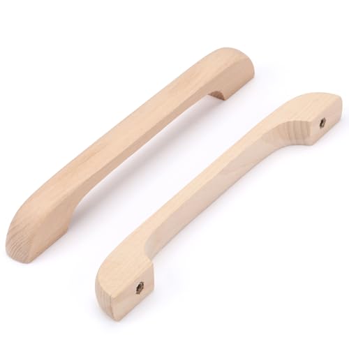 SYZOW 6 Stück Möbelgriffe Holz 128mm, Stangengriff Holz mit Schrauben, Holzgriffe für Schränke，für Küchenmöbel Schubladen und Holzgriffe Kommode (Holz B) von SYZOW