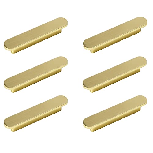 SYZOW 6 Stück Möbelgriffe Schwarz Edelstahl-Schubladengriffe für Küchenschränke, Griffe Küche (Gold, 64mm) von SYZOW