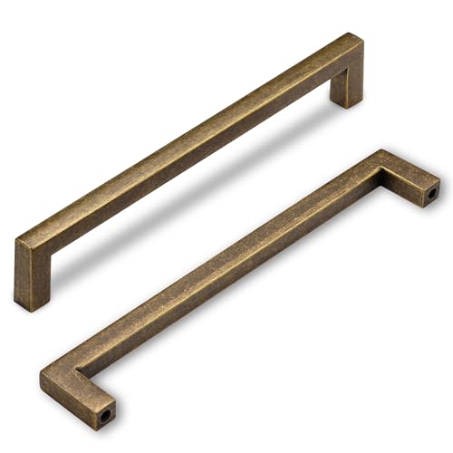 SYZOW 6 Stück Schrankgriffe Vintage Messing Griffe Lochabstand 160mm Griffe für Küchenschränke Zinklegierung Möbelgriffe Küchengriffe griffe Küchenschrank von SYZOW