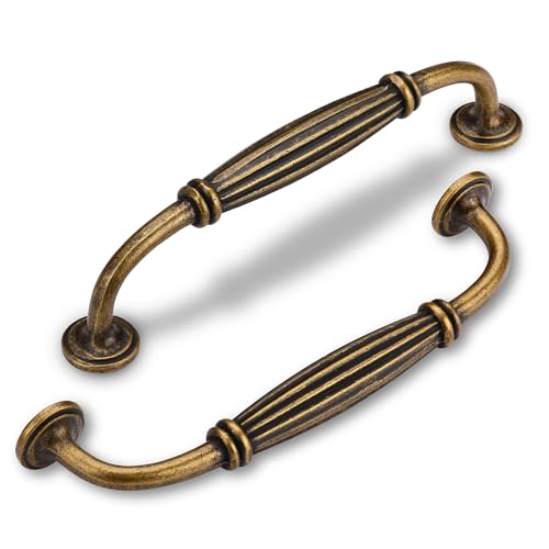 SYZOW 6 Stück Vintage Möbelgriff 96mm,Zink Legierung Antik Schrankgriffe Vintage Antik Messing Griffe Möbel Möbelgriffe Türgriffe küche Schubladengriffe von SYZOW
