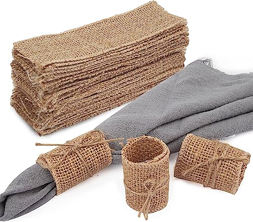 Serviettenringe aus Jute，SYZOW 100 Stück Serviettenringe Napkin Rings Serviettenschnalle Serviettenringe Weihnachten Serviettenringe Set für Hochzeit Weihnachten Geburtstag (1 Typ) von SYZOW