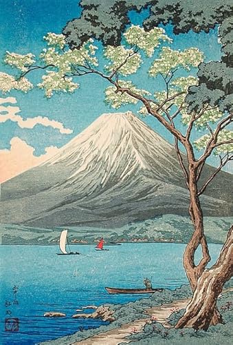 SYlale Bunte Wandkunstleinwand Leinwand Gemälde Berühmtes Gemälde der Fujisan vom Yamanaka-See von Takahashi Hiroaki für Wohnzimmer 60x90cm von SYlale