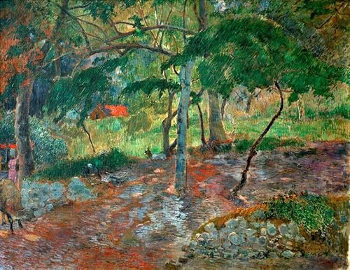 SYlale Leinwand Kunstwerk Bilddruck Abstraktes Gemälde Berühmt Tropische Landschaft auf Martinique von Paul Gauguin für Flurdekoration 60x90cm von SYlale