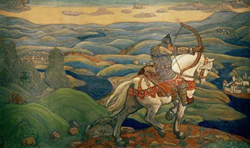 SYlale Wandkunst Bilder Poster Wandkunst Ölgemälde Ilja Muromez von Nikolai Konstantinowitsch Roerich für Wanddekoration 60x90cm von SYlale