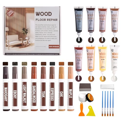 Möbelreparatur Laminat Reparaturset 8 Farben Reparaturpaste 8 Farben Marker weißer Holzkitt wird verwendet, um Risslöcher und Kratzer in Holzmöbeln zu reparieren von SZ-KARIDGE