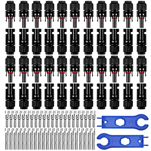 Solarpanel Stecker, 22 Paar Solarstecker, Solarpanel Kabelstecker mit 2 pcs Schraubenschlüssel, Photovoltaik Steckverbinder IP67 von SZ-KARIDGE