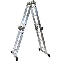 SZ Metall Gelenkleiter silber 4x 3 Sprossen, H: 330,0 cm von SZ Metall