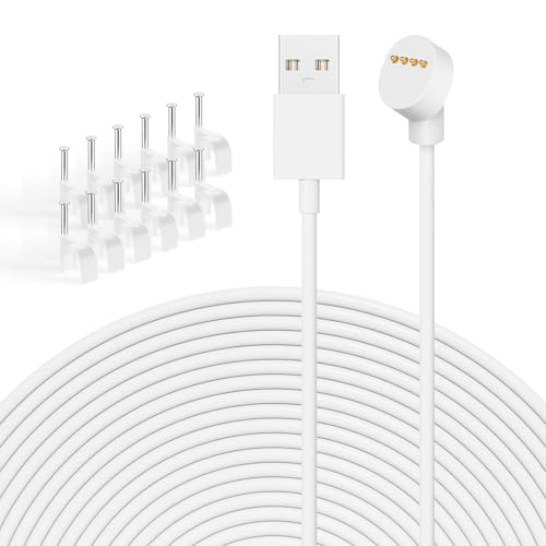1 Pack 26FT Power Cable Compatible with Google Nest Camera Charging Cable, 26FT/8M Weatherproof Charging for Nest Camera Continuously Power Your Nest Cam (Akku) - White von SZBAMI
