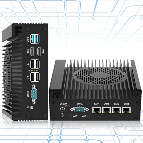 Firewall Appliance Mini PC i3 N305 mit Lüfter, Ethernet AES-NI VPN Router 4*Intel i226-V 2,5G LAN DDR5 8GB 256GB NVMe SSD für pfSense/OPNsense/OpenWrt/Proxmox/AESNI von SZBOX