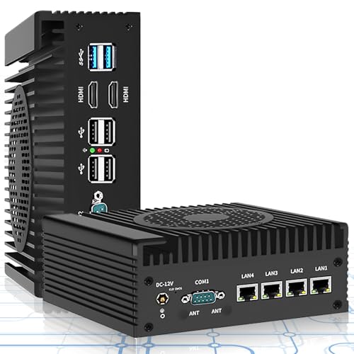 Router Firewall Mini PC N100 mit Lüfter, Mini Computer 4*Intel i226-V DDR5 8GB 128GB NVMe SSD, Firewall Appliance VPN Server für pfSense/OPNsense/OpenWrt/Proxmox/AESNI Router Firewall Mini PC N100 mit Lüfter, Mini Computer 4*Intel i226-V DDR5 8GB 128GB NVMe SSD, Firewall Appliance VPN Server für pfSense/OPNsense/OpenWrt/Proxmox/AESNI von SZBOX