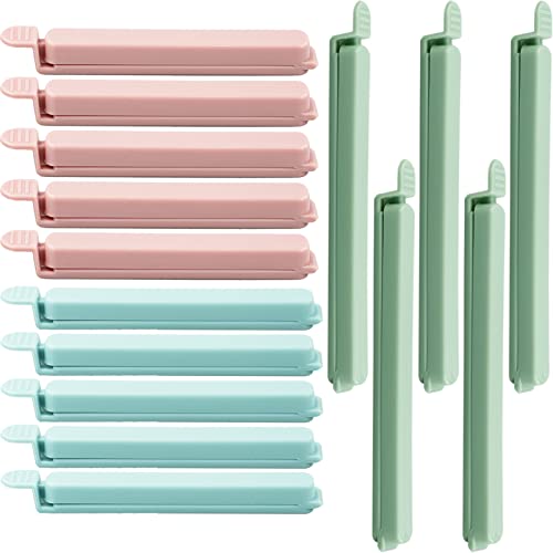 SZCXDKJ 15 Stück Lebensmittel-Clips, Kunststoff-Lebensmittelbeutel-Clips, wiederverwendbare Beutel-Clips für Lebensmittelaufbewahrung, bunte Versiegelungsclips für Snack, Camping (11.9 cm, 15 cm) von SZCXDKJ