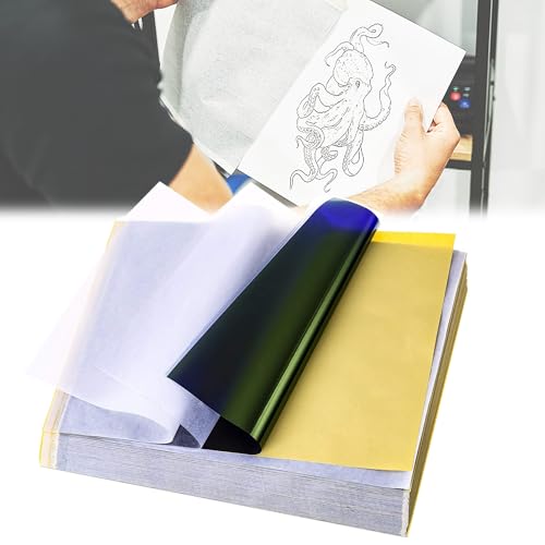 SZDN 100 Blatt Tattoo Zubehör Tattoo Transferpapier, thermopapier A4, Matrizenpapier,Matrizenpapier Thermoschablonenpapier Carbon Thermokopierpapier für Tätowierung von SZDN