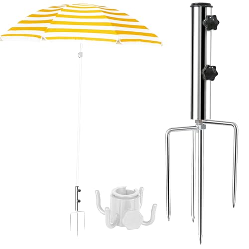 SZDN Sonnenschirmständer mit Rasendorn, Strand SonnenschirmstäNder füR Sand Abnehmbar Einstellbar, Einstellbar Sonnenschirmhalter für Angeln,Garten,Strand Camp SZDN Sonnenschirmständer mit Rasendorn, Strand SonnenschirmstäNder füR Sand Abnehmbar Einstellbar, Einstellbar Sonnenschirmhalter für Angeln,Garten,Strand Camp von SZDN
