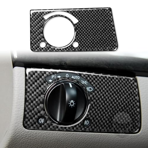 Kohlefaser-Rahmenabdeckung, Zierleiste, Zubehör, Dekoration, kompatibel mit Mercedes Benz E-Klasse W211 2003–2009 (klassisch, Scheinwerfer-Steuerrahmen 5) von SZFJMQP