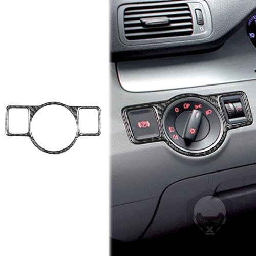 Kohlefaser-Rahmenabdeckung, Zierleiste, Zubehör, Dekoration, kompatibel mit Volkswagen Passat B6 3C 2006–2011 (klassisch, Scheinwerfer-Steuerrahmen 04) von SZFJMQP