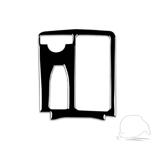 Kohlefaser-Rahmenabdeckung, Zierleisten-Aufkleber, Zubehör, Dekoration, kompatibel mit Mercedes Benz C-Klasse W204 2007–2013 (glänzendes Schwarz, Schaltung Armaturenbrett-Rahmen 02) von SZFJMQP
