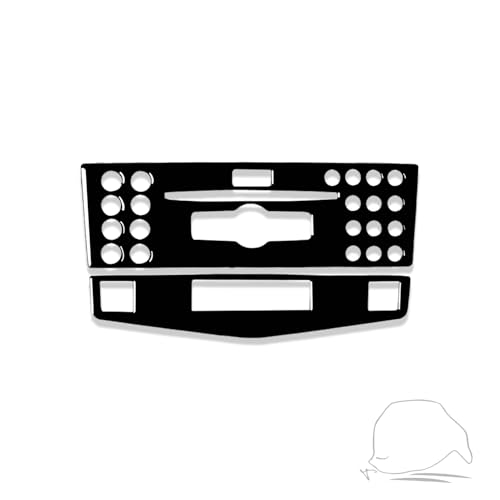 Kohlefaserrahmen Abdeckung Trim Aufkleber Zubehör Dekoration Kompatibel mit Mercedes Benz C-Klasse W204 2007–2013 (Glänzend Schwarz, Armaturenbrett Media Control Panel B22) von SZFJMQP