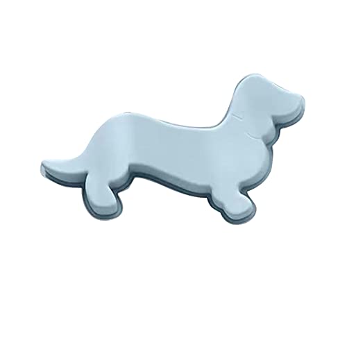 SZFRYEU Dackel Hund geformt Silikon Eiswürfel Formen Niedlichen Hund Silikonform Tablett Eiswürfelschale für Cocktails DIY Backformen Werkzeuge Fondant Formen Harz Casting Form (Blau, One Size) von SZFRYEU