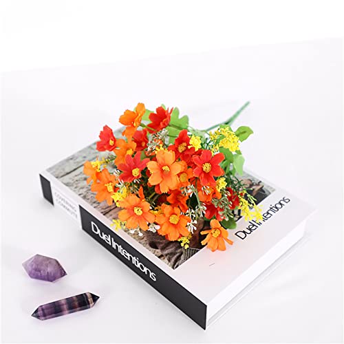 SZFRYEU Künstliche Blumen Künstliche Gänseblümchen Blütenköpfe Mini Kunstblumen Seide Kunstblumen Köpfe Deko für Valentinstag Hochzeit Blumen Zum Basteln DIY Dekoration Basteln (Orange, One Size) von SZFRYEU