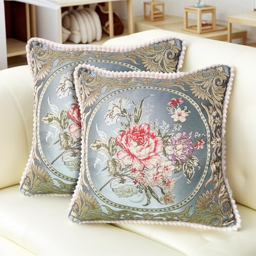 SZHELEJIAM Kissenbezug 48x48 cm, 2er Set Weiche Kissenhülle Dekorative Sofakissen Quadratische Dekokissen Luxuriöser Jacquardstoff Dekorative Dekokissen für Couch, Sofa Bett, Wohnzimmer von SZHELEJIAM
