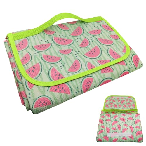 SZHUGEKI Picknickdecke Wasserdicht, Picknickdecke 200 x 200 cm, Campingdecke, Zusammenklappbar, Tragbar, Waschbar, Wassermelone, für Strand, Camping, Wandern SZHUGEKI Picknickdecke Wasserdicht, Picknickdecke 200 x 200 cm, Campingdecke, Zusammenklappbar, Tragbar, Waschbar, Wassermelone, für Strand, Camping, Wandern von SZHUGEKI