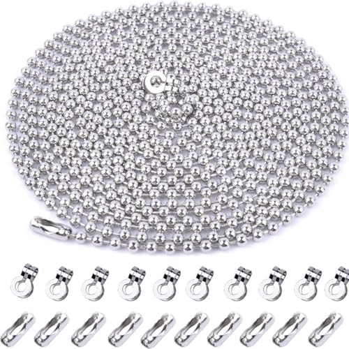 SZHUIHER 4,5 mm Durchmesser Perlenkette Verlängerung mit Stecker, 13 Fuß Perlen Rollenkette mit 20 passenden Anschlüssen von SZHUIHER