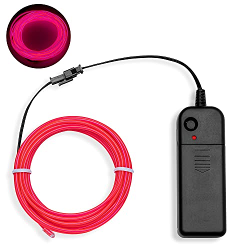 SZILBZ EL Draht, 5M Neon Kabel Mit Batterie Trafo, Leuchtet Electroluminescent, für Partys, Halloween (Rosa) von SZILBZ