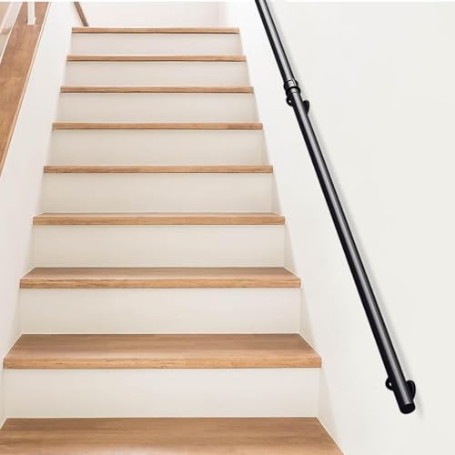 SZITW 30~600 cm Wandhandlauf für Zuhause, Loftgeländer für den Innenbereich, Treppengeländerhandläufe führen direkt zum Treppenhaus, rutschfeste industrielle Treppenbalustrade aus rundem Rohr (80 SZITW 30~600 cm Wandhandlauf für Zuhause, Loftgeländer für den Innenbereich, Treppengeländerhandläufe führen direkt zum Treppenhaus, rutschfeste industrielle Treppenbalustrade aus rundem Rohr (80 von SZITW