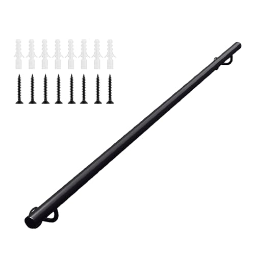 SZITW 30–600 cm modernes Handlauf-Haltegriff-Set aus Metall, Industriegeländer-Handlauf aus rundem Rohr für Innen- und Außentreppen, an der Wand montiertes Treppengeländer (20 Fuß/600 cm) von SZITW