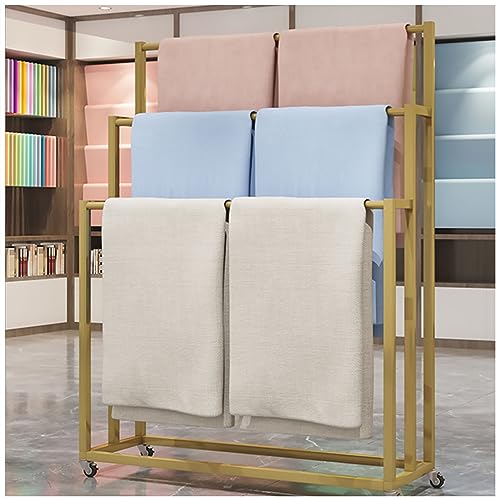 SZITW Freistehender Schalständer aus Metall mit Rädern, Seidenschal-Stoff-Hosenlaken-Handtuch-Organizer-Ständer, Schrank-Aufhänger-Zubehör-Aufbewahrungsständer, Krawattenhalter, für Bekleidungsein von SZITW