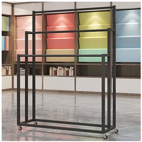 SZITW Freistehender Schalständer aus Metall mit Rädern, Seidenschal-Stoff-Hosenlaken-Handtuch-Organizer-Ständer, Schrank-Aufhänger-Zubehör-Aufbewahrungsständer, Krawattenhalter, für Bekleidungsein von SZITW