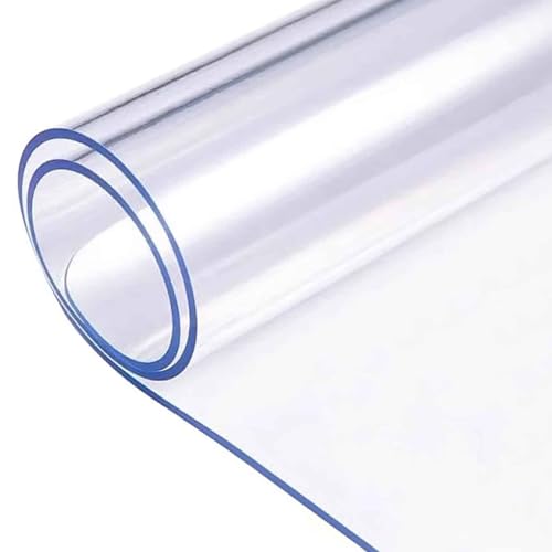 SZITW Kunststoff-Tischdecke, 2 mm dick, transparenter Tischschutz, rechteckige, transparente Schreibtischunterlage, wasserdichter Schreibtischschutz für Schreibtisch, Couchtisch, Esszimmertisch (1 von SZITW