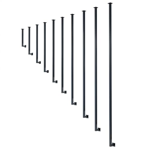 SZITW Moderner Treppenhandlauf für den Innenbereich, L-Form, Dachboden, Villa, Stufenzaun, Schutzgeländer, Eisen, Decken- und Wandhandlauf, 30–150 cm, quadratische Rohr-Balustradenpfosten (135 cm SZITW Moderner Treppenhandlauf für den Innenbereich, L-Form, Dachboden, Villa, Stufenzaun, Schutzgeländer, Eisen, Decken- und Wandhandlauf, 30–150 cm, quadratische Rohr-Balustradenpfosten (135 cm von SZITW