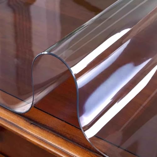 SZITW Transparente Tischdecken für rechteckige Tische, PVC-Tischdeckenschutz aus durchsichtigem Kunststoff, wasserdichte Vinyl-Tischdeckenabdeckung für Esstisch und Schreibtisch (70 x 180 cm) von SZITW